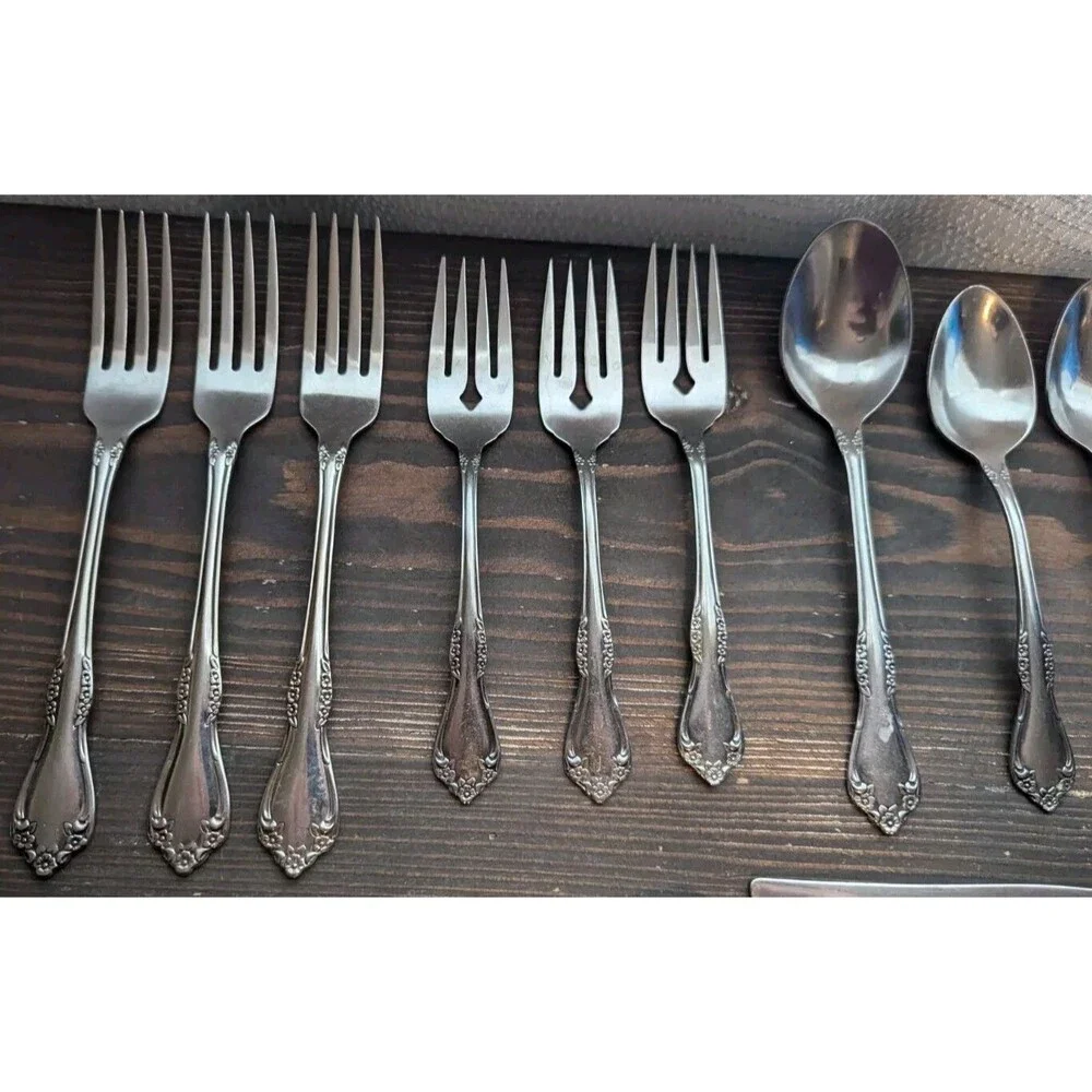 WM A Rogers Deluxe Oneida Ltd Mansfield Amadeus Stainless 19 Random Piece Set